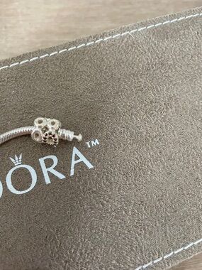 Pandora Silver Charm Bracelet Segment with Decorative Spacer